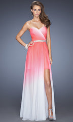 Strapless Ombre High-Low Prom Dress by La Femme