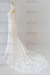 Elegant Appliques V-neck Sheath Wedding Dress Sleeveless