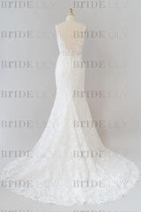 Elegant Appliques V-neck Sheath Wedding Dress Sleeveless