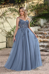 Elegant Dark Green A-Line Spaghetti Straps Prom Dresses with Split
