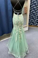 Elegant Lace Mermaid Prom Dresses 2025 with Spaghetti Strap & V-Neck – FD5073