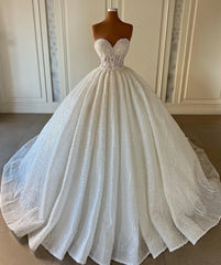 Elegante lange baljurk lieverd mouwloze lovertjes lovertjes kanten trouwjurken