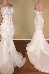 Elegante lange zeemeermin lieverd pailletten trouwjurk