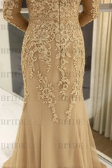 Elegant Long Sleeves Lace mother of the bride dress V-Neck
