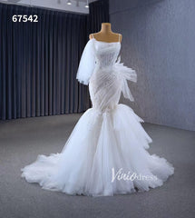 Elegant Mermaid Wedding Dresses Spaghetti Strap Bridal Dress 67542