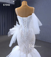 Elegant Mermaid Wedding Dresses Spaghetti Strap Bridal Dress 67542