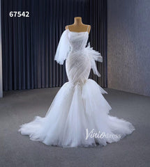 Elegant Mermaid Wedding Dresses Spaghetti Strap Bridal Dress 67542