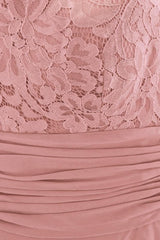 Elegant Scoop Neck Chiffon Long Evening Dress Sleeveless Floral Lace Aline Party Wear Dress