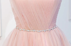 Élégants robes de bal à tulle rose courte, robes de retour formelles en tulle rose rose