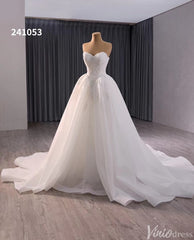 Elegant Strapless Lace Applique Wedding Gown Sweetheart Neck Bridal Dress 241053