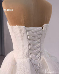 Elegant Strapless Lace Applique Wedding Gown Sweetheart Neck Bridal Dress 241053