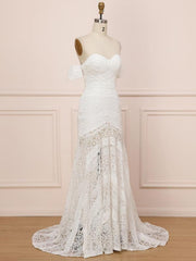 Elegant Sweetheart Lace Mermaid Boho Wedding Dresses