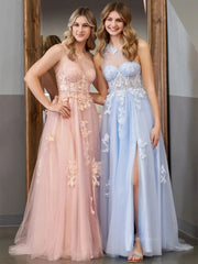Elegant Tulle Lace Prom Dresses 2025 One Shoulder Formal Gown with Slit - FD5158C