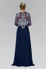 Aimishang Elegant Evening Dress Long Applique Dress with Sleeves Prom Dresses