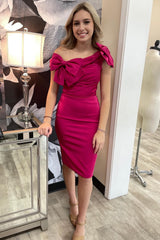 Blue One-Shoulder Bodycon Short Party Dress with Bows