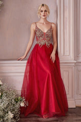 Cinderella Divine CD0195 Embellished Sleeveless Long Formal Prom Dress