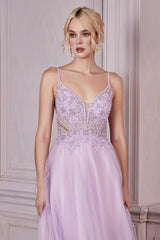 Cinderella Divine CD0195 Embellished Sleeveless Long Formal Prom Dress