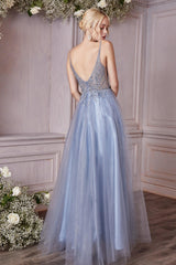 Cinderella Divine CD0195 Embellished Sleeveless Long Formal Prom Dress