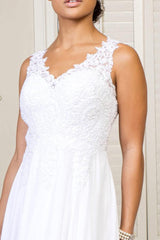 Embroidered Chiffon Long Prom Dress Formal
