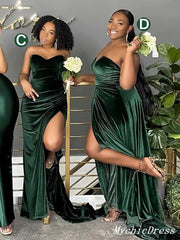 Cheap Multiway African Green Bridesmaid Dresses Velvet Emerald Wedding Guest Dress