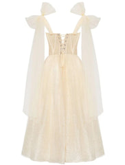 A-Line Prom Dresses Elegant Dress Formal Tea Length Sleeveless Sweetheart Tulle with Pleats Sequin 2025