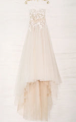 Ethereal A-Line Beach Tulle Wedding Dress With Spaghetti Straps And Open Back