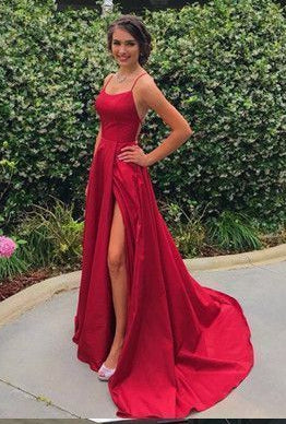 Long Prom Dress Slit Skirt , Dance Dresses, Graduation School Party Gown
