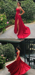Long Prom Dress Slit Skirt , Dance Dresses, Graduation School Party Gown