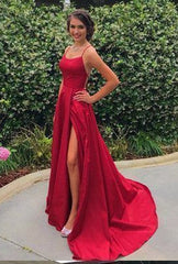 Long Prom Dress Slit Skirt , Dance Dresses, Graduation School Party Gown