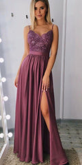 Long Prom Dress With Slit, Dresses For Graduation Party, Evening Dress, Formal Dress