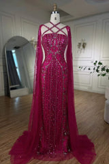 Gouden mouwloze zeemeermin prom -jurk met pailletten Hoge spleet en veren Beadings