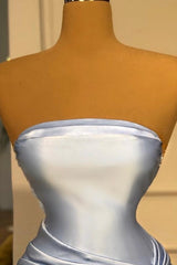 Fantastische strapless zeemeermin afstuderen jurken lange blauwe prom -jurken