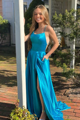 Sexy Prom Dress Slit Skirt, Evening Dress, Dance Dresses, Graduation School Party Gown
