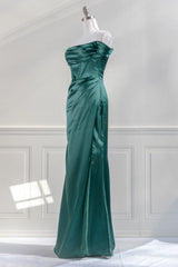 Elegant strapless off shoulder satin backless and floor length dress prom dress