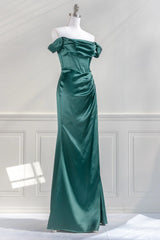 Elegant strapless off shoulder satin backless and floor length dress prom dress
