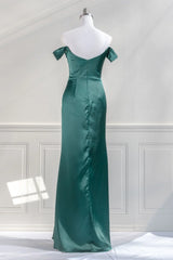 Elegant strapless off shoulder satin backless and floor length dress prom dress
