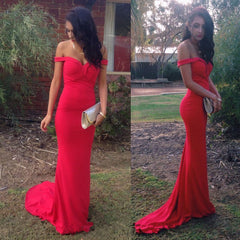 Red Prom Dresses 2021 Sexy Long Chiffon Formal Dresses