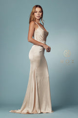 Fit and Flare Long Prom Dress