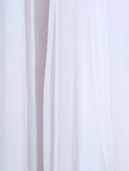 Sheath / Column Bridesmaid Dress Bateau Neck Sleeveless Open Back Ankle Length Chiffon / Jersey with Split Front