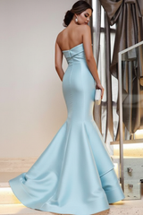 Strapless Mermaid Prom Dress Floor Length Evening Gown