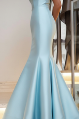 Strapless Mermaid Prom Dress Floor Length Evening Gown
