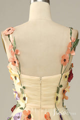 Floral Prom Dresses A-line Tulle Formal Dresses AD1100