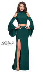 La Femme Long Cold-Shoulder Prom Dress