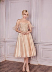 Cinderella Divine CD0187 Formal Midi Glitter Prom Dress