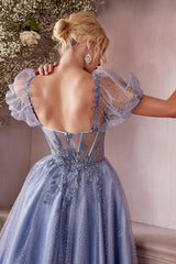 Cinderella Divine CD0187 Formal Midi Glitter Prom Dress