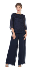Formal Mother of the Bride Lace Pant Suit