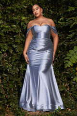 Cinderella Divine CH163C Formal Plus Size Off Shoulder Sexy Long Prom Dress