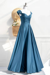 Noble strapless off shoulder satin and floor length dress prom formal dress