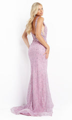 JVN by Jovani Long Fuchsia Pink Sequin Prom Dress
