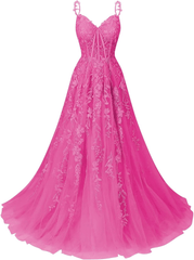 A Line 2024 Lace Violet purple Prom Dresses Lilac Long Formal Dress